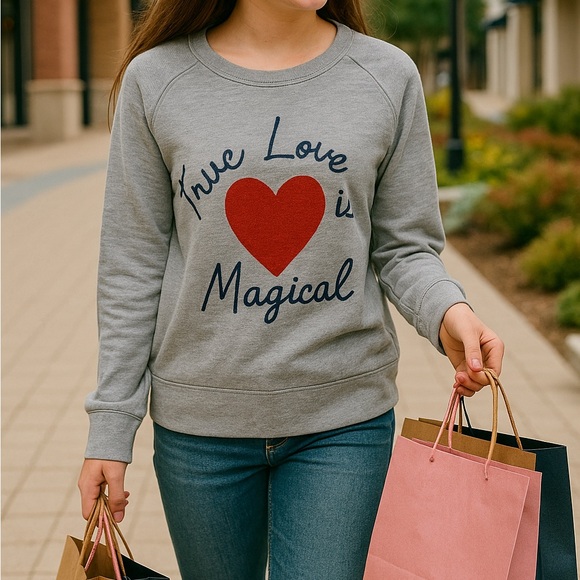 Chaser Tops - NWT Chaser True Love Is Magical Sweatshirt